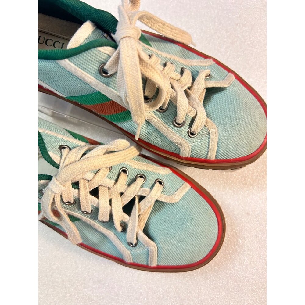 Gucci Tennis 1977 'Blue Cotton Trainers Sneakers UK 6.5 Fits Womens 9 US 9 Men's - Picture 3 of 11